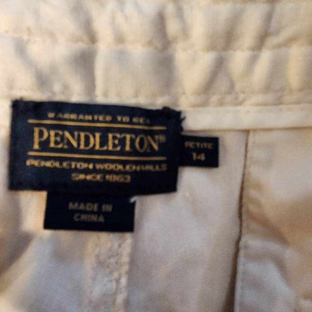 Pendleton New With Tags Cream Linen Blend Pants S… - image 4